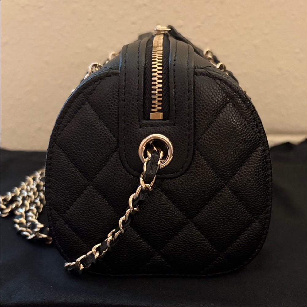 USED Black Crossbody Bag with Light Gold Hardware - Picture 3 of 7